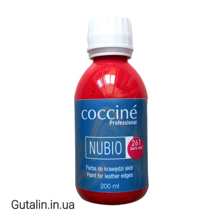 Краска для кромок кожи тёмно-красная COCCINE NUBIO 261 / dark red / 200 мл