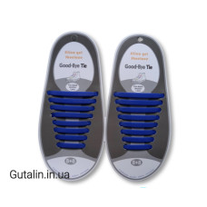 Силиконовые шнурки Good-Bye Tie синие 8+8