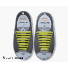 Силиконовые шнурки Good-Bye Tie жёлтые 8+8