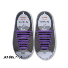 Силиконовые шнурки Good-Bye Tie фиолетовые 8+8
