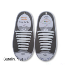 Силиконовые шнурки Good-Bye Tie белые 8+8