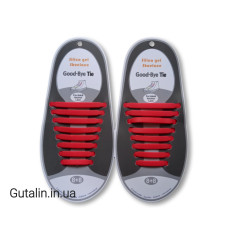 Силиконовые шнурки Good-Bye Tie красные 8+8