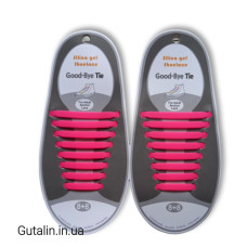 Силиконовые шнурки Good-Bye Tie розовые 8+8